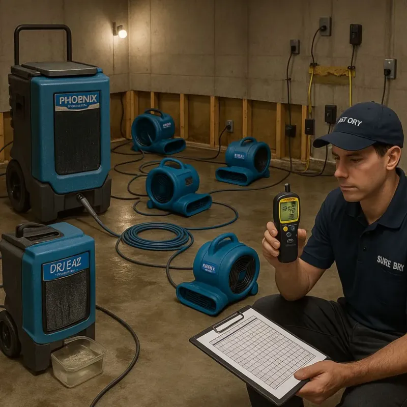 Structural Drying and Dehumidification process in Fredonia, WI
